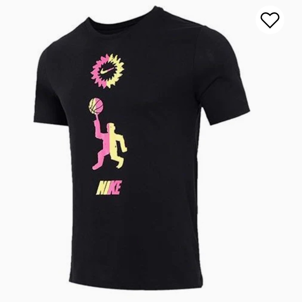 Nike Cotton T-Shirt Large Black‎ Basketball Graphic Dri-Fit Tee NWOT